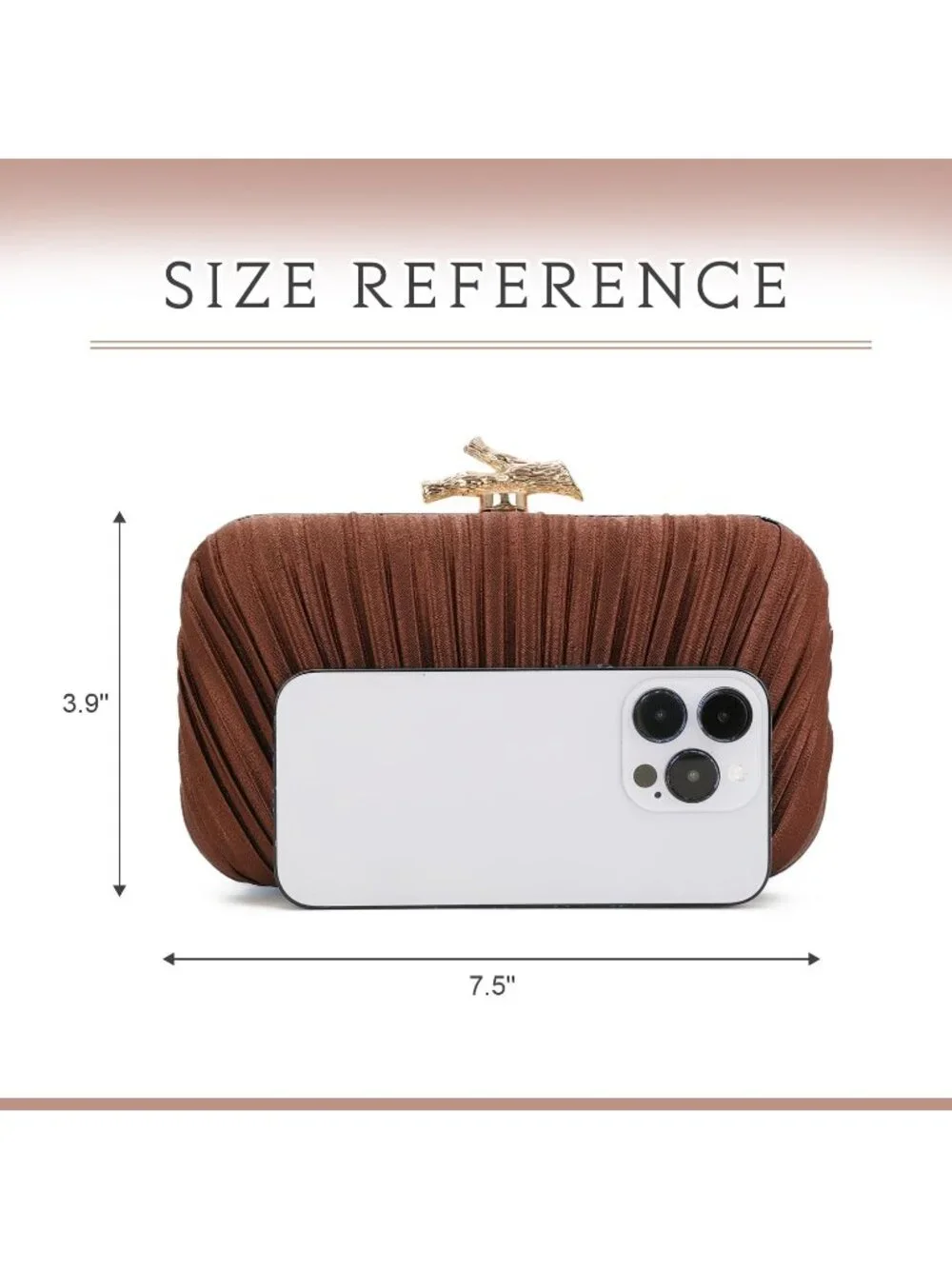 👜 Women's Coffee Evening Bag Pleated Clutch Bag with Chain for Wedding Party